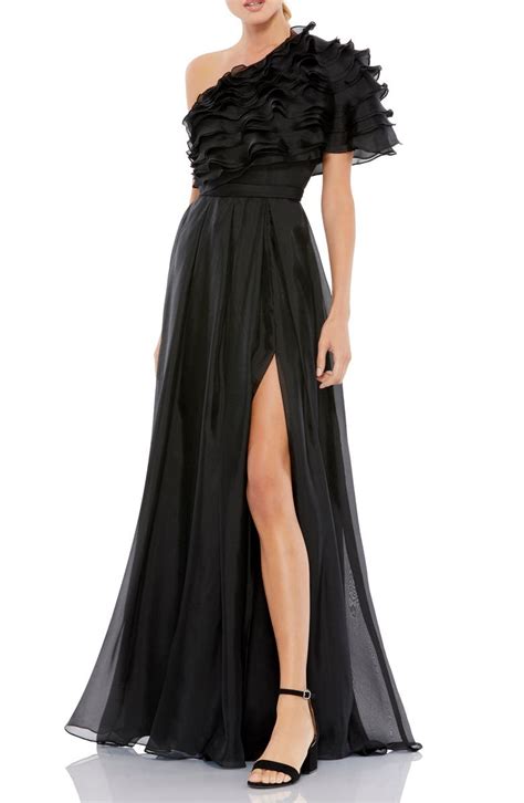 Mac Duggal Ruffle Chiffon One Shoulder Gown Nordstrom