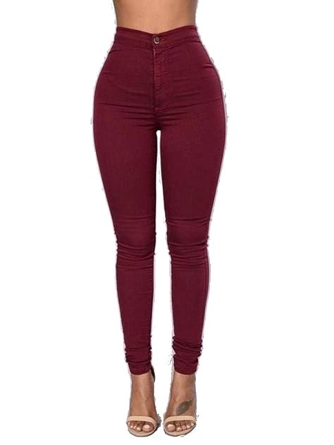 Jkerther Women High Waist Stretch Jeans Slim Pencil Trouser Women