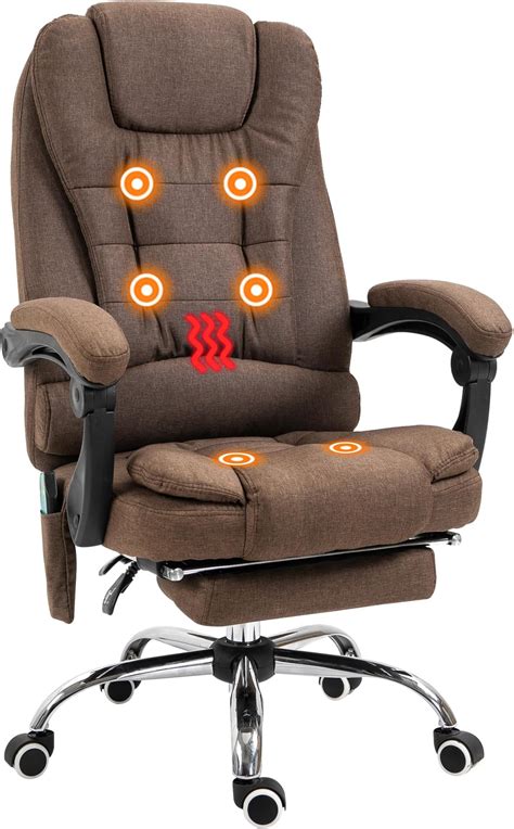 Vinsetto Massage Office Chair With Heated Home Office Chair With Padded Microfiber Cloth