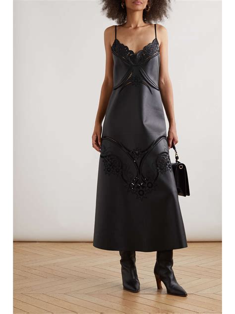 Black Embroidered Leather Midi Dress ChloÉ Net A Porter