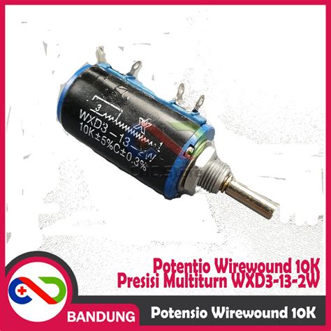 Jual POTENSIOMETER POTENSIO WIREWOUND 10K PRESISI MULTITURN WXD3 13 2W