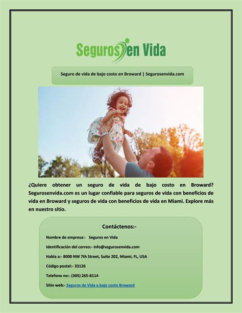 Seguro de vida de bajo costo en Broward | Segurosenvida.com by ...