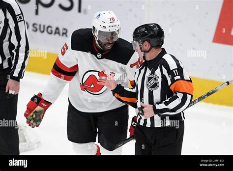 New Jersey Devils Defenseman Pk Subban 76 Talks To Referee Kelly