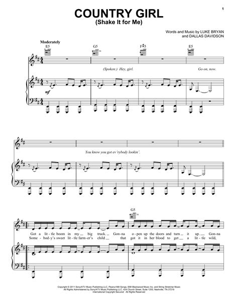 Country Girl (Shake It For Me) | Sheet Music Direct