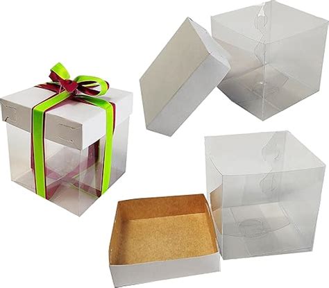 Boxtok Cajas 25 Cajas Acetato Base Transparente 10x10x8 Cms Alto Con