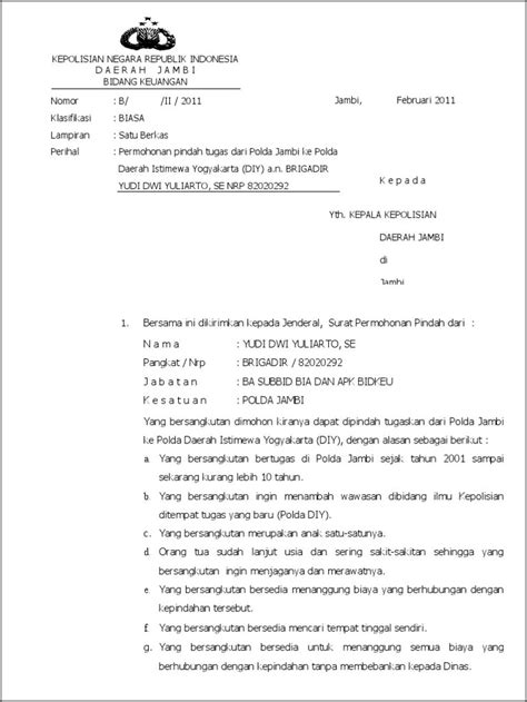 Contoh Surat Permohonan Dinas Anggota Polri Surat Permohonan Desain