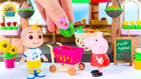 Cocomelon Friends And Peppa Pig Pretend Play At Grocery Shop