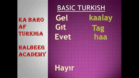 basic turkish lesson - YouTube