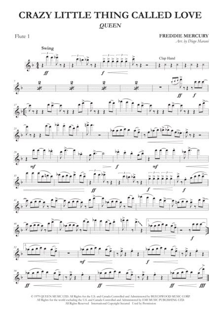 Crazy Little Thing Called Love Arr Diego Marani Sheet Music Dwight Yoakam Woodwind Ensemble