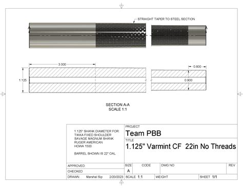 Carbon Fiber Blank 7mm 1 12 900 Varmint Preferred Barrel Blanks