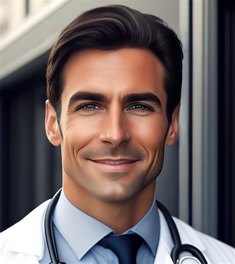 Premium AI Image A Man With A Stethoscope Around His Neck Is Smiling