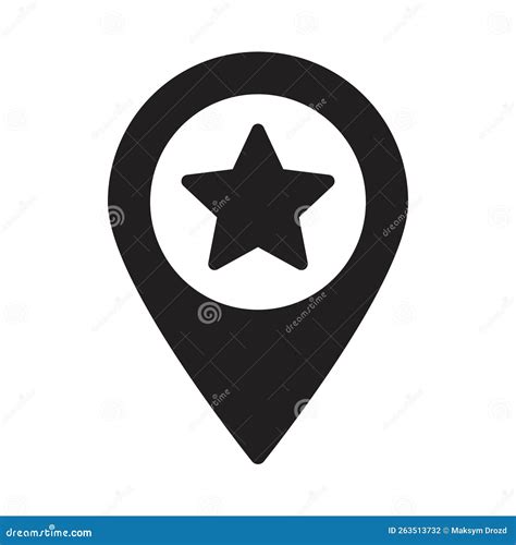 Maps Pin With Star Icon Map Pointer With Star Icon Stock Vector