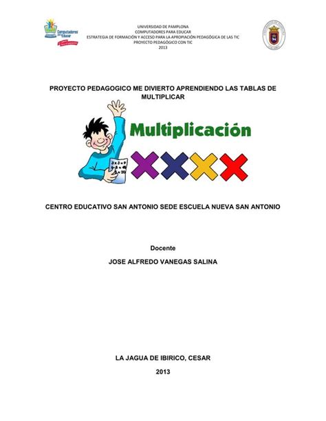 Proyecto pedagógico tablas multiplicar PDF Descarga Gratuita