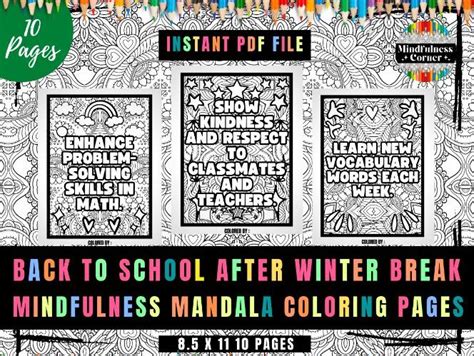 Back To School After Winter Break Activities 3rd Grade Ela Printable Coloring Sayings No Prep