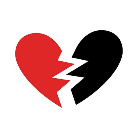 Broken Black Heart Vectors & Illustrations for Free Download | Freepik