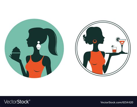 An Of Beautiful Woman Holding Cupcake Royalty Free Vector