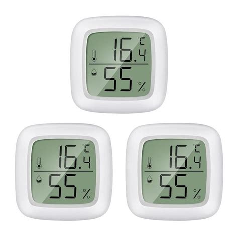 PAIRIER Thermomètre Maison 3 pièces Mini LCD Thermomètre Hygromètre