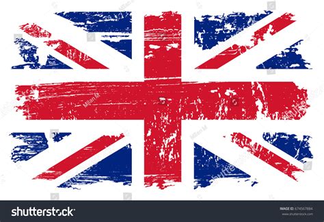 Grunge Uk Flagvector Vintage British Flag Stock Vector Royalty Free