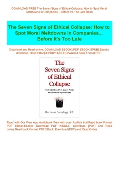 Download Free The Seven Signs Of Ethical Collapse How To Spot Moral