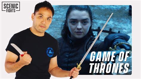 Sword Fight Breakdown Arya Stark Vs Brienne Of Tarth Scenic Fights