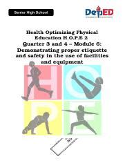 Hope G Q Module Final V Docx Health Optimizing Physical