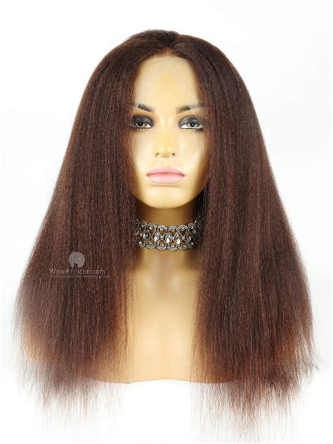 Inches Dark Brown Density Lace Wig Italian Yaki Brazilian