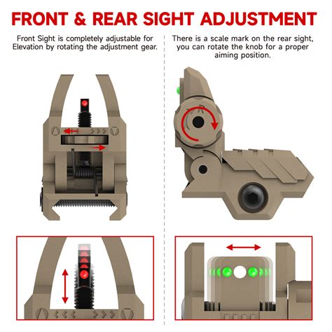 Mgpcqb Fiber Scope Armor Gen Front And Rear Folding Sights Flip Up