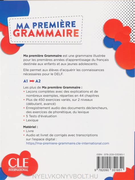 Ma Premiere Grammaire Niveaux A A Livre Corrig S Audio En