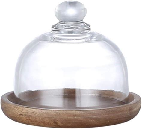 Youduo Kuchenhaube Tortenhaube Holz Tortenplatte Und Glas Glocke Mit