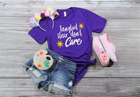 Tangled Hair Don T Care Rapunzel Shirt Disney Shirts Etsy