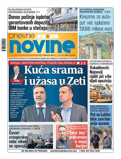 Naslovna 28 Januar 2019 By Dnevne Novine Issuu