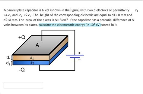 Solved A Parallel Plate Capacitor Is Filled Shown In The Figure With