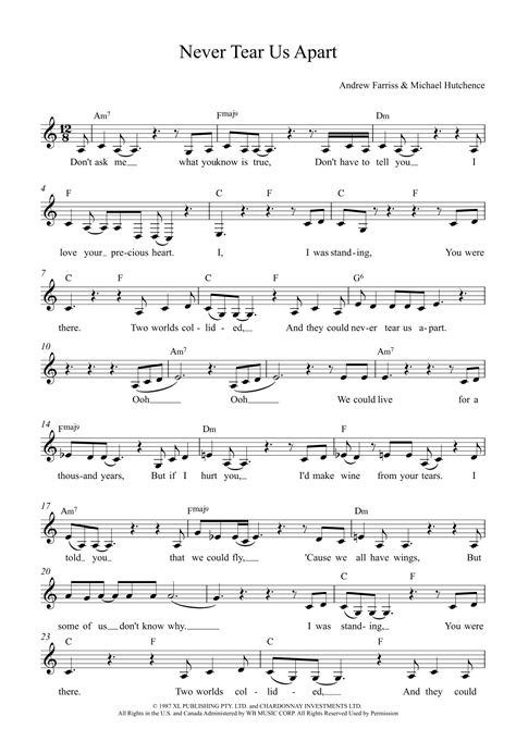 Never Tear Us Apart Arr Vicky Jacobs By Bishop Briggs Sheet Music