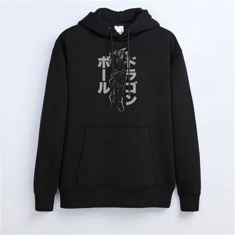 Saiyan Goku Black Hoodie | Anime Streetwear | Black and Gold Hoodie ...