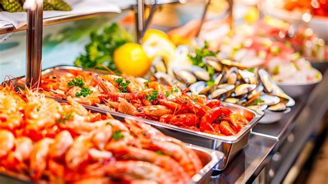 Lavish Seafood Buffet Featuring An Abundant Assortment Of Fresh And