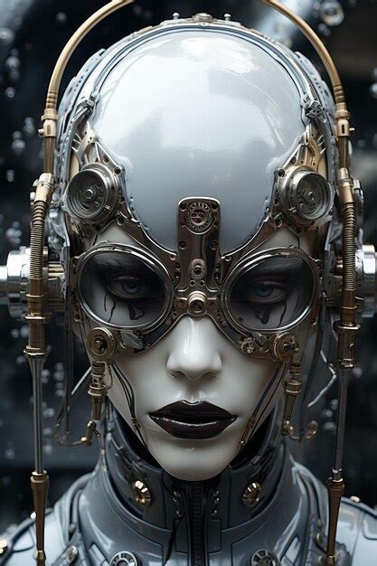 Premium AI Image | a woman wearing a robot mask