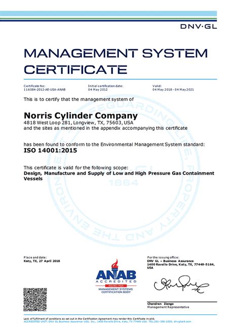 Norris Cylinder Certifications Resources