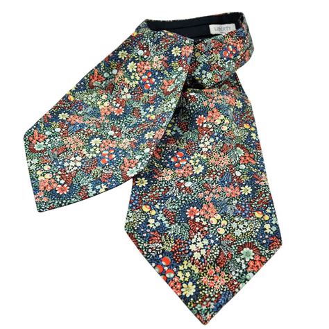 Van Buck Flowers Berries Casual Day Cravat Made With Liberty Fabric