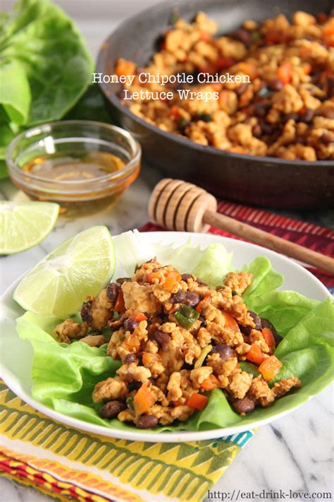 Honey Chipotle Chicken Lettuce Wraps Eat Drink Love