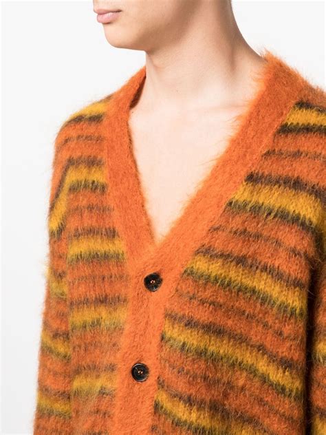 Marni Striped Mohair Blend Cardigan Marni