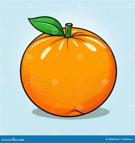 Cartoon Orange Illustration On Blue Background Stock Illustration