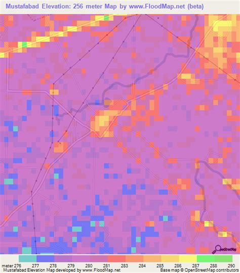 Elevation of Mustafabad,India Elevation Map, Topography, Contour