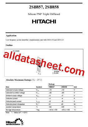 B857 Datasheet PDF Hitachi Semiconductor