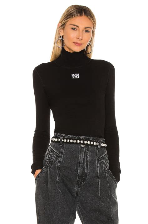 Alexander Wang Turtleneck Pullover In Black Revolve