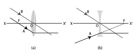 In the diagrams below, XX’ represents the principal axis, O the optical ...