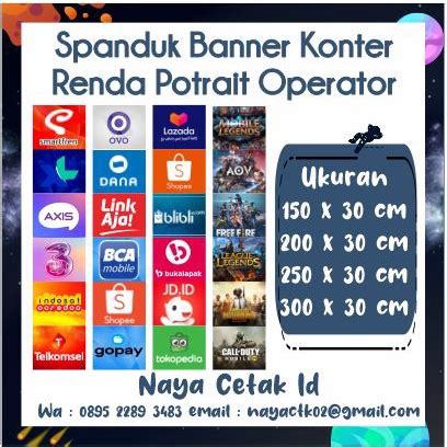 Jual Spanduk Banner Konter Renda Potrait Provider Murah Shopee Indonesia