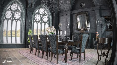 Black Gothic Dining Room On Behance