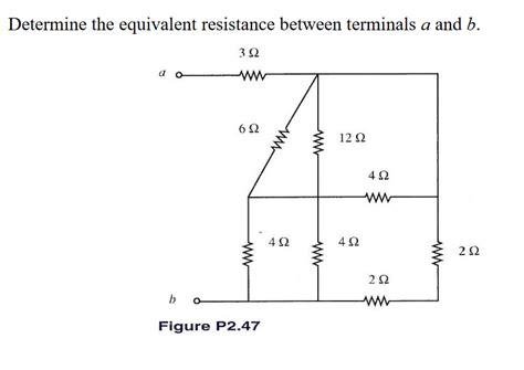 Solved Determine The Equivalent Resistance Between Terminals Chegg