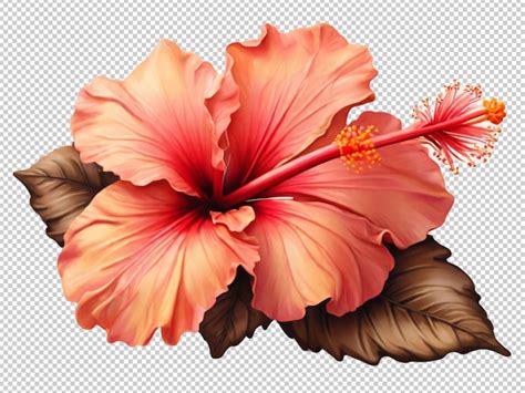 Premium Psd Sunset Hibiscus Flower On Transparent Background