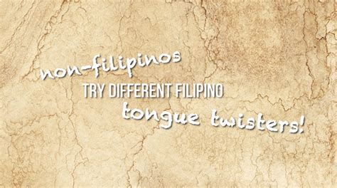 Filipino Tongue Twister Words